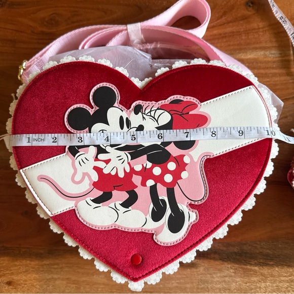Loungefly Disney Mickey and Minnie Scented Heart Bag Set - Red and Pink NWT - Picture 7 of 13